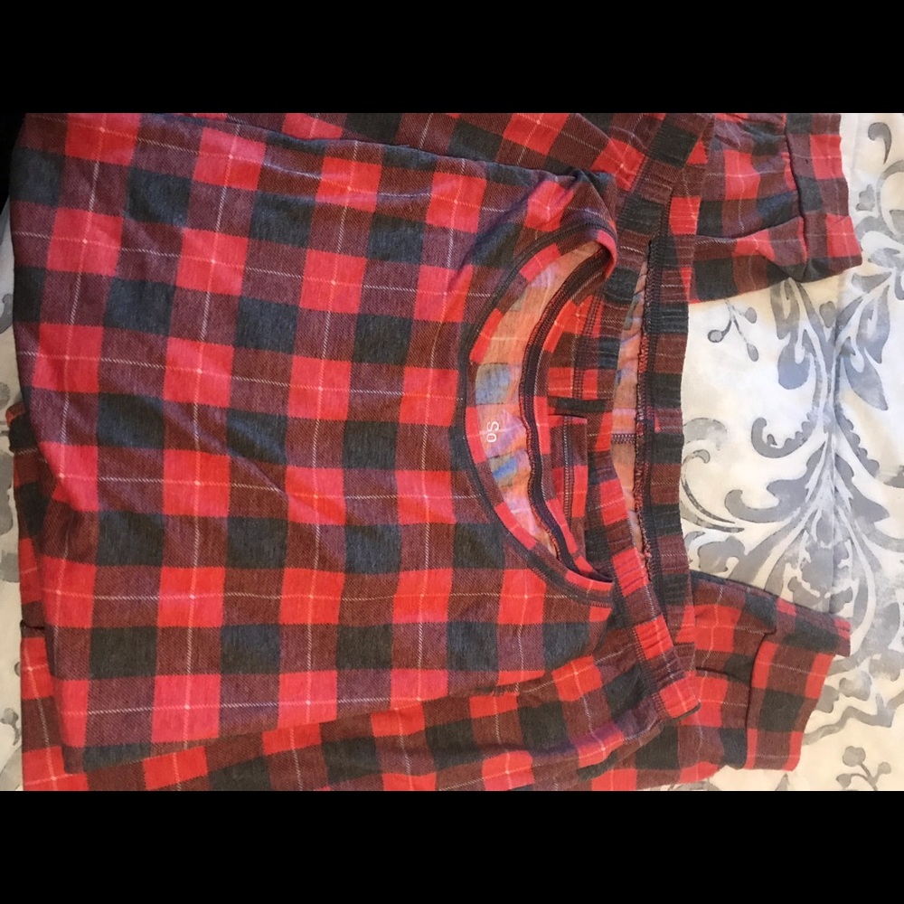 Kohls SO Plaid LS Pajama Set so soft size L